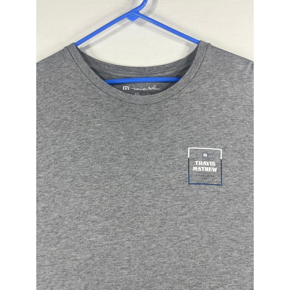 Travis Mathew Mens XXL Heather Gray Pima Cotton Graphic T-Shirt 1MY252